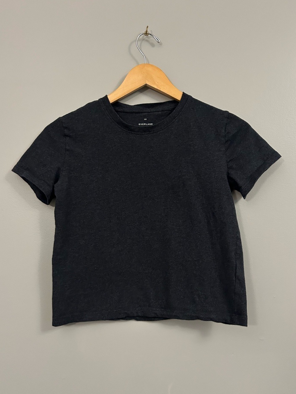 Everlane Charcoal Grey Short Sleeve Crew Tee XXS Organic Cotton